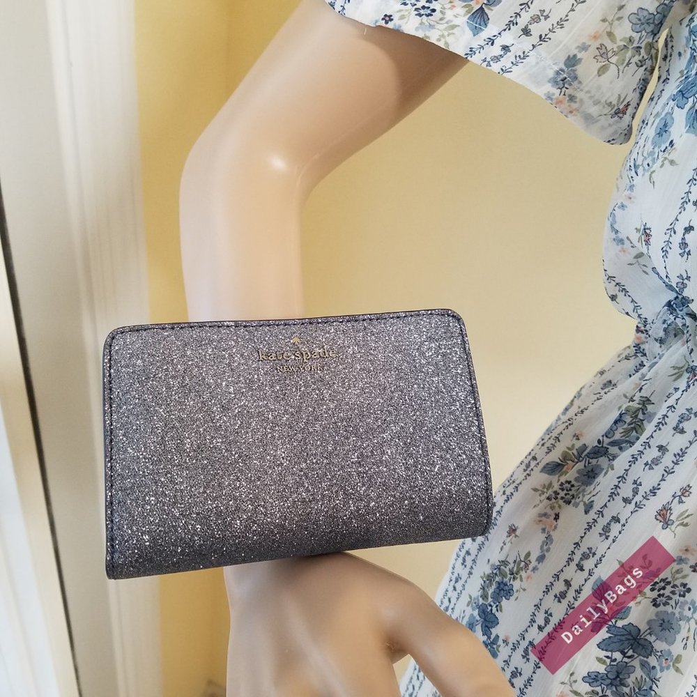 DUSK NAVY BOXED COMPACT WALLET LOLA KATE SPADE - Picture 4 of 13